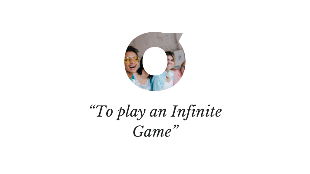 Header inteview, viblio's logo and quote "To play an Infinitive game"