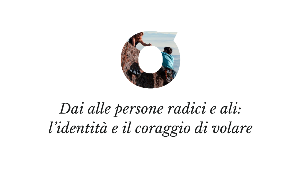 Copertina intervista, logo viblio e frase "Dai alle persone radici e ali: l'identità e il coraggio di volare"