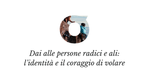 Copertina intervista, logo viblio e frase "Dai alle persone radici e ali: l'identità e il coraggio di volare"